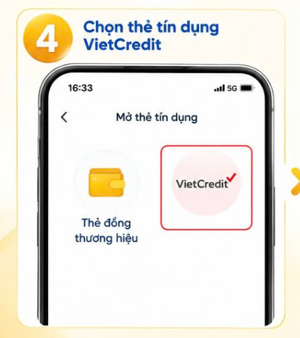 Bước 4: Chọn thẻ tín dụng VietCredit