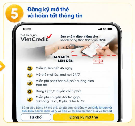 Bước 5: Đăng ký mở thẻ và hoàn tất thông tin